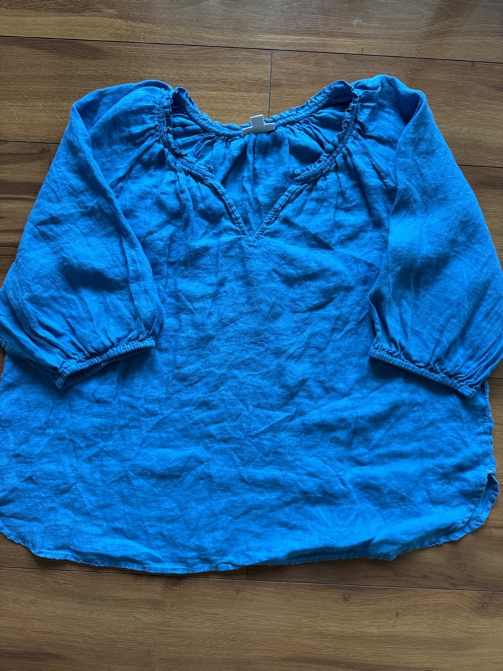 J.Jill Blue Linen Blouse L